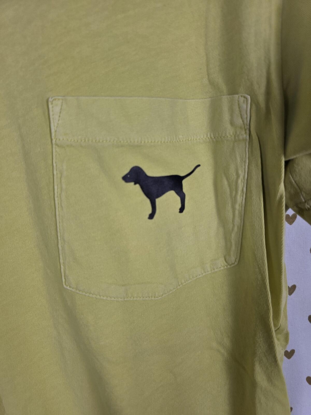 Victorias Secret PINK Dog Logo Campus Pocket Tee shirt MEDIUM