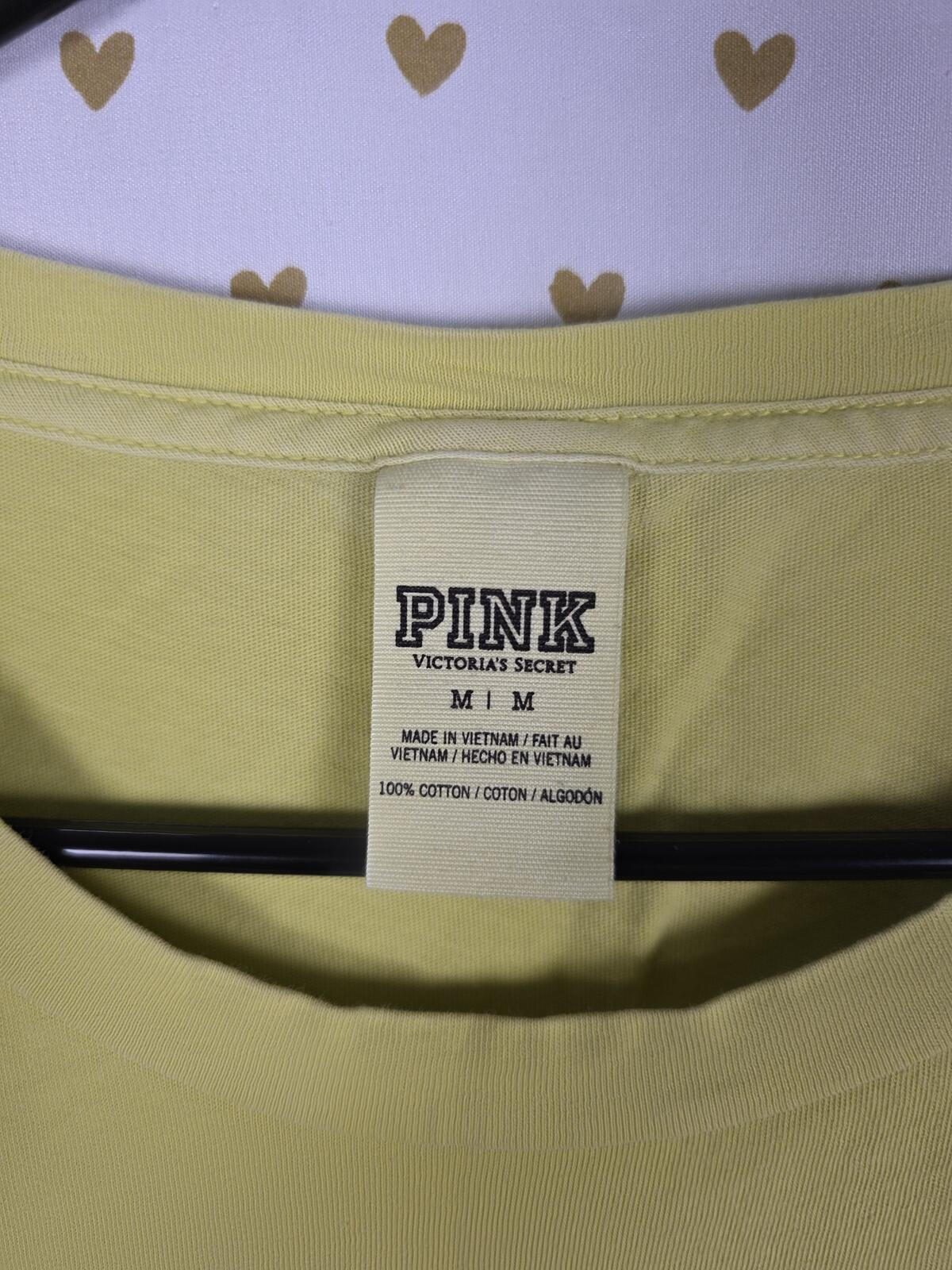 Victorias Secret PINK Dog Logo Campus Pocket Tee shirt MEDIUM