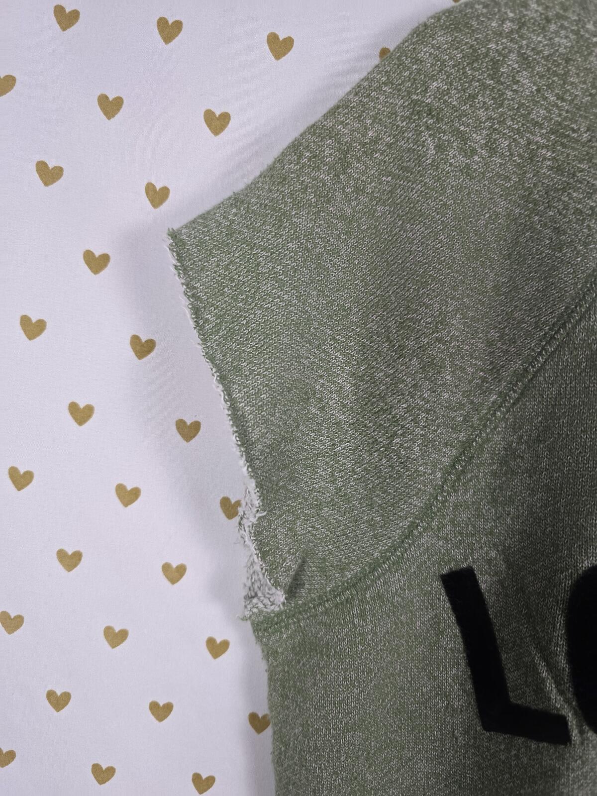 Victorias Secret PINK Vintage Velour Logo y2k Green Love Sweater Shirt MEDIUM