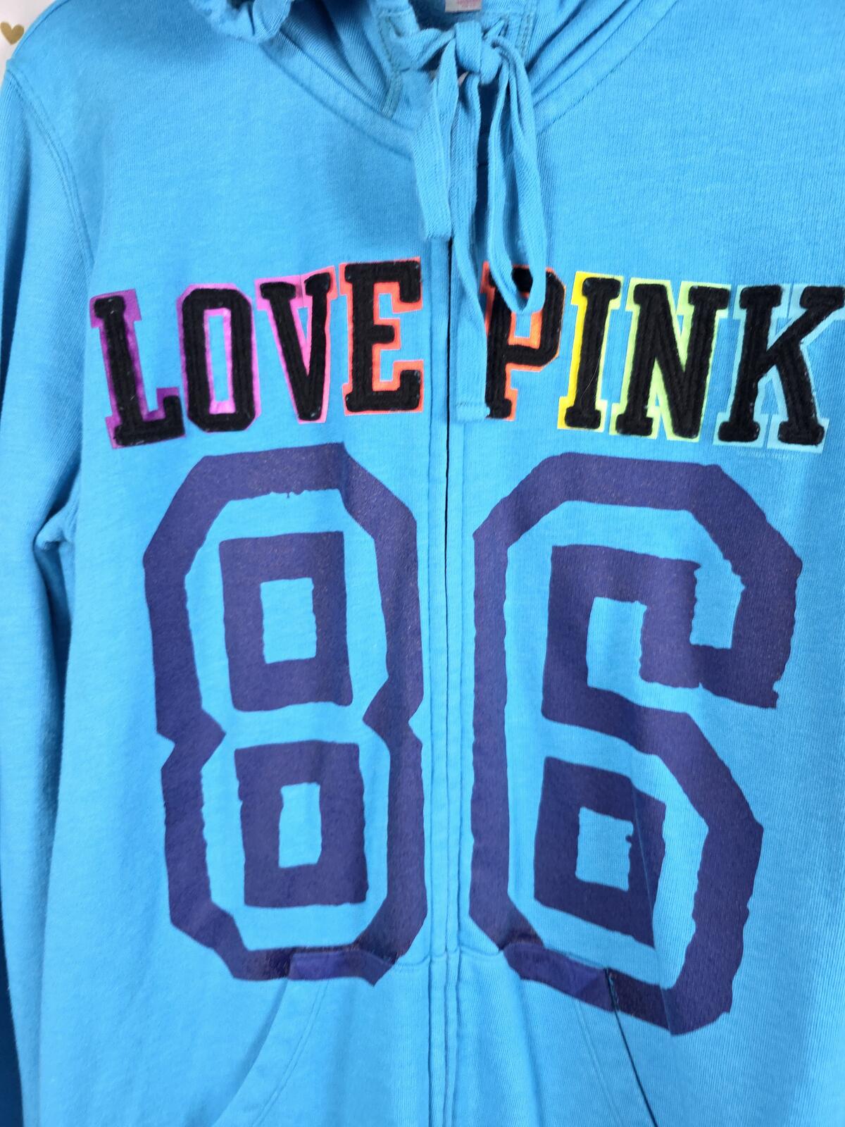 Victorias Secret Pink Vintage Rainbow Embroidered SET 2pc Hoodie Sweats SMALL M