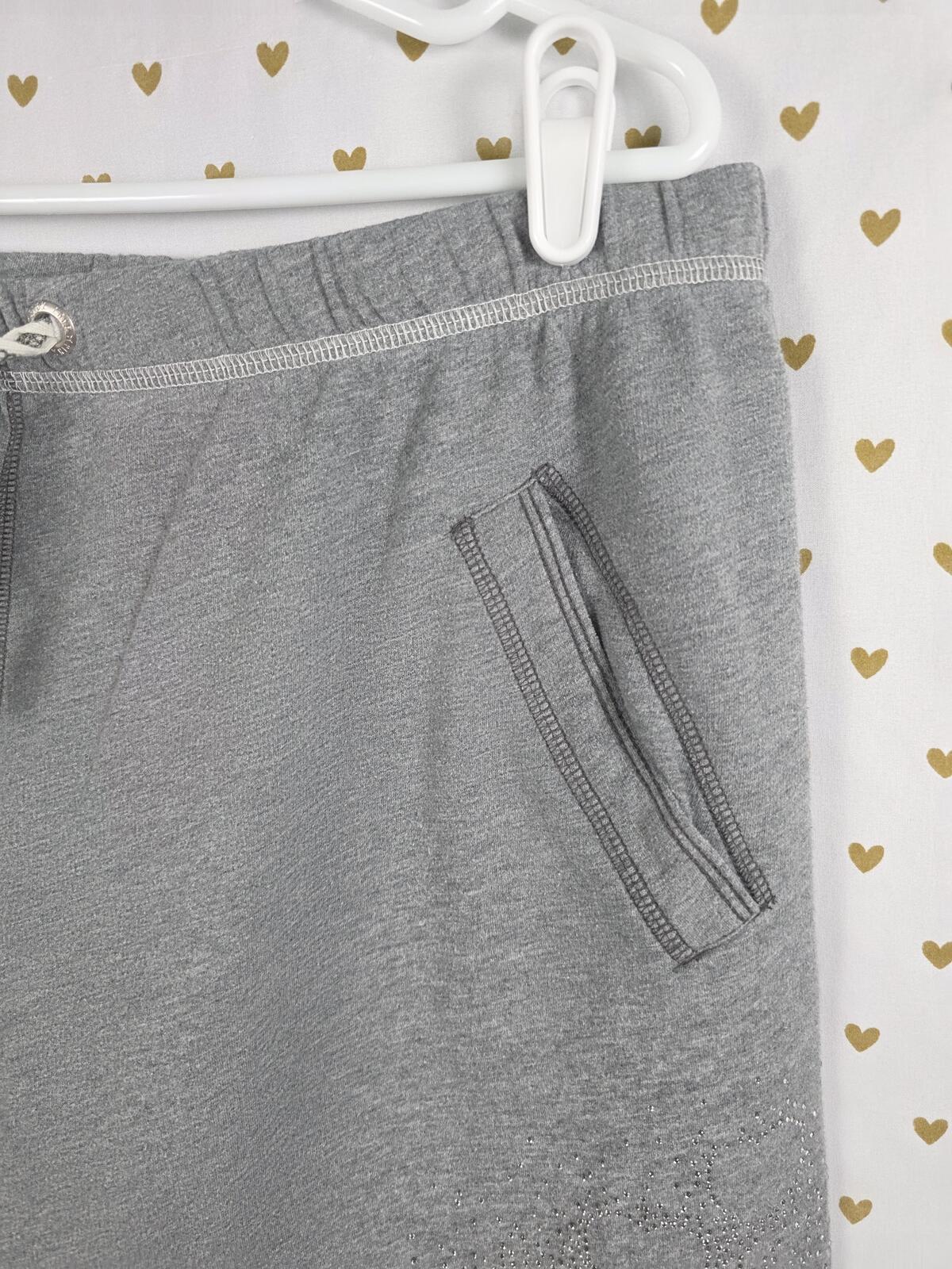 Victorias Secret PINK BLING Flared Diaper Butt Sweatpants Grey Studded LARGE VTG