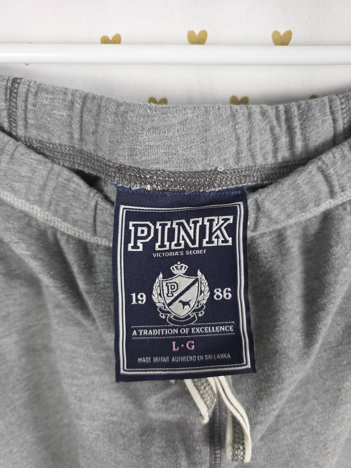 Victorias Secret PINK BLING Flared Diaper Butt Sweatpants Grey Studded LARGE VTG