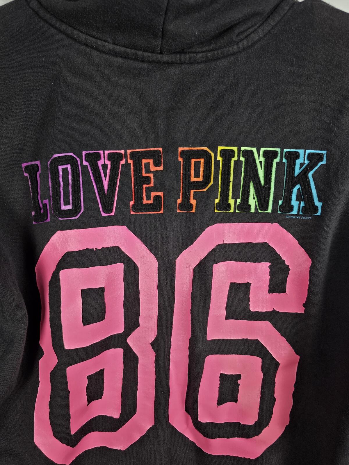 Victorias Secret Pink Rainbow Embroidered Vintage hoodie Jacket Y2k SMALL