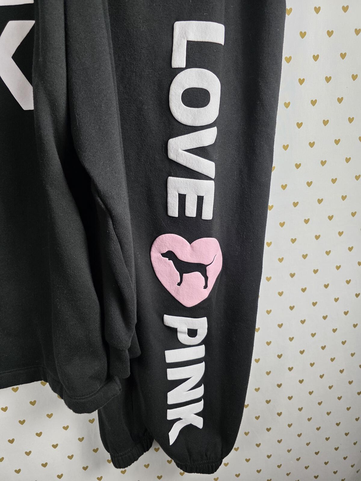 Victorias Secret Pink CAMPUS ORIGINALS Hoodie Sweater Sweats SET 2pc Small MED