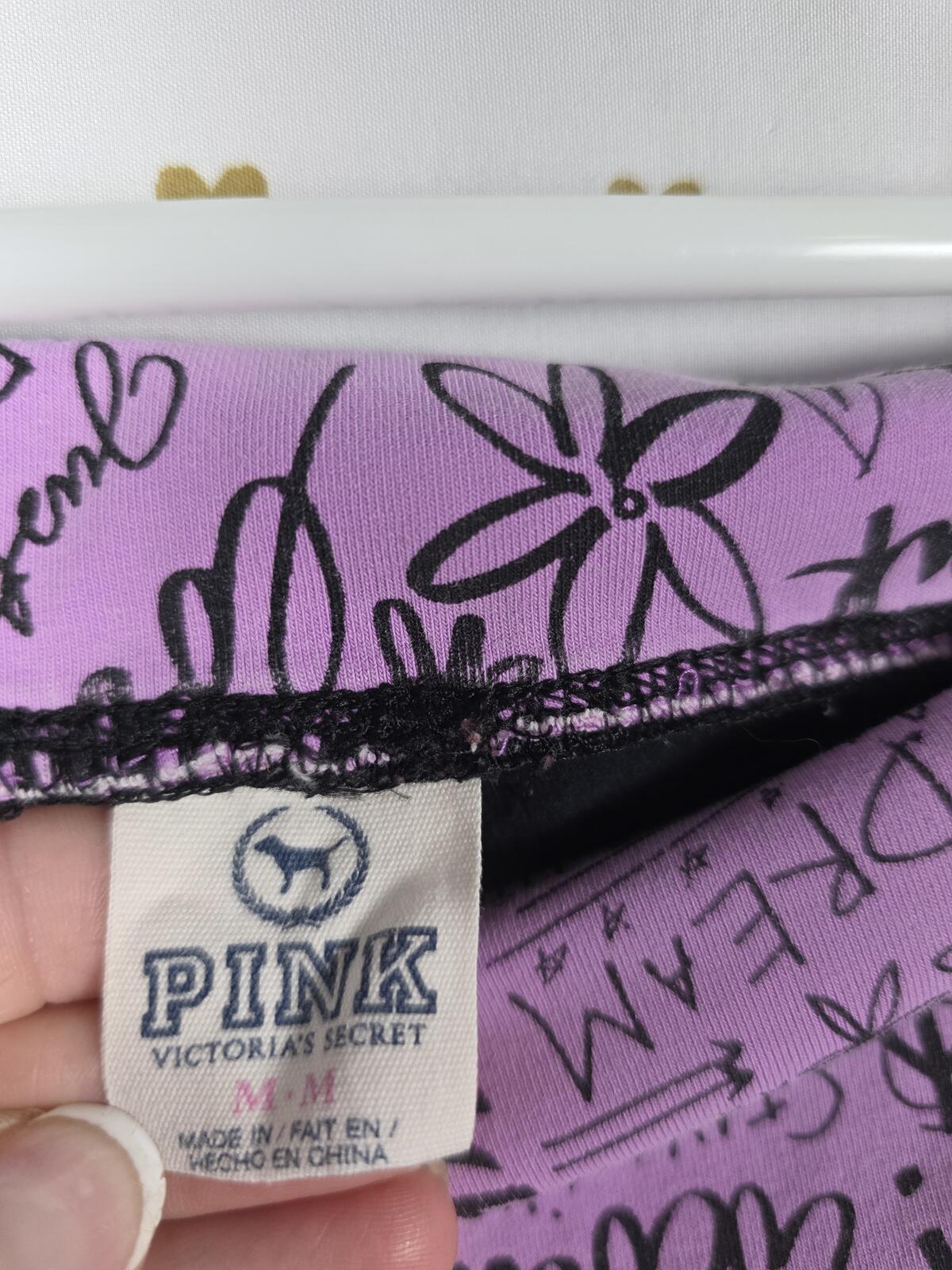 Victorias Secret PINK Foldover Cotton Vintage Medium Yoga Pants