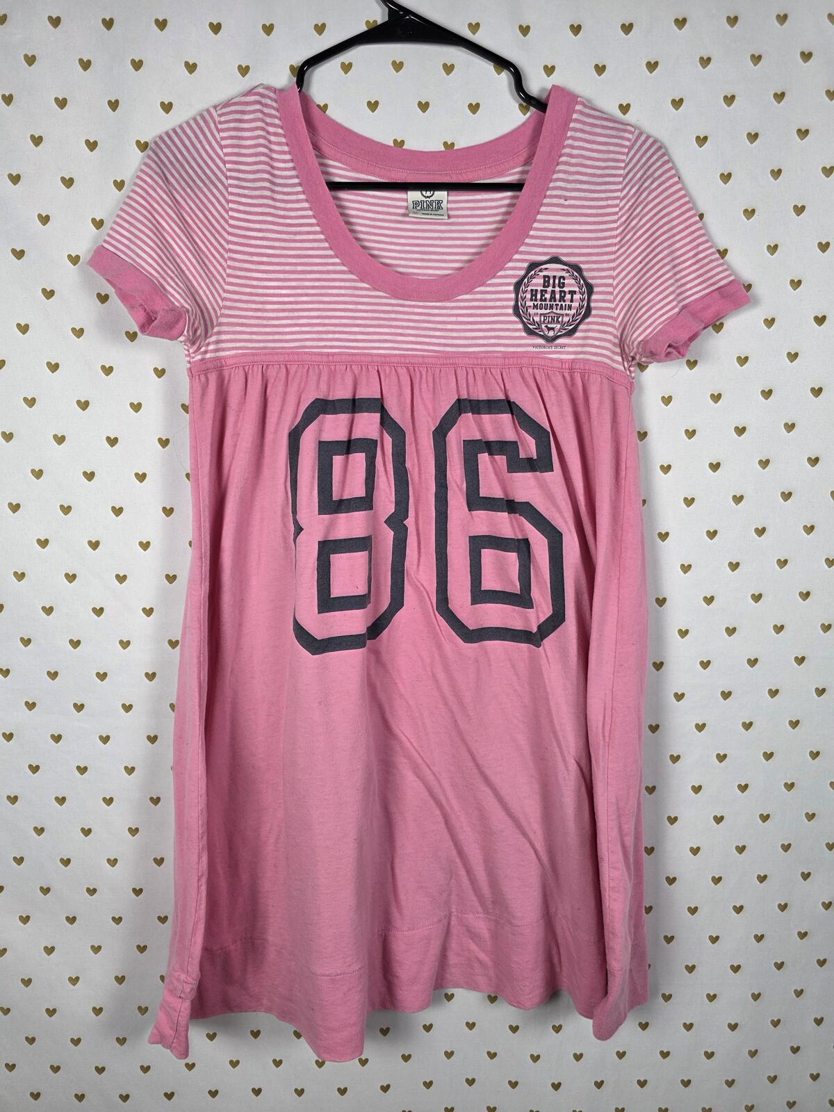 Victorias Secret PINK Vintage HTF Cotton Babydoll Dress Tee BIG HEART Medium