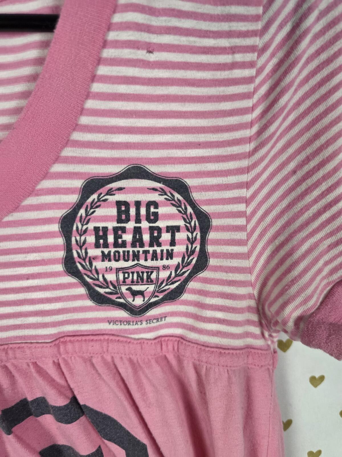 Victorias Secret PINK Vintage HTF Cotton Babydoll Dress Tee BIG HEART Medium