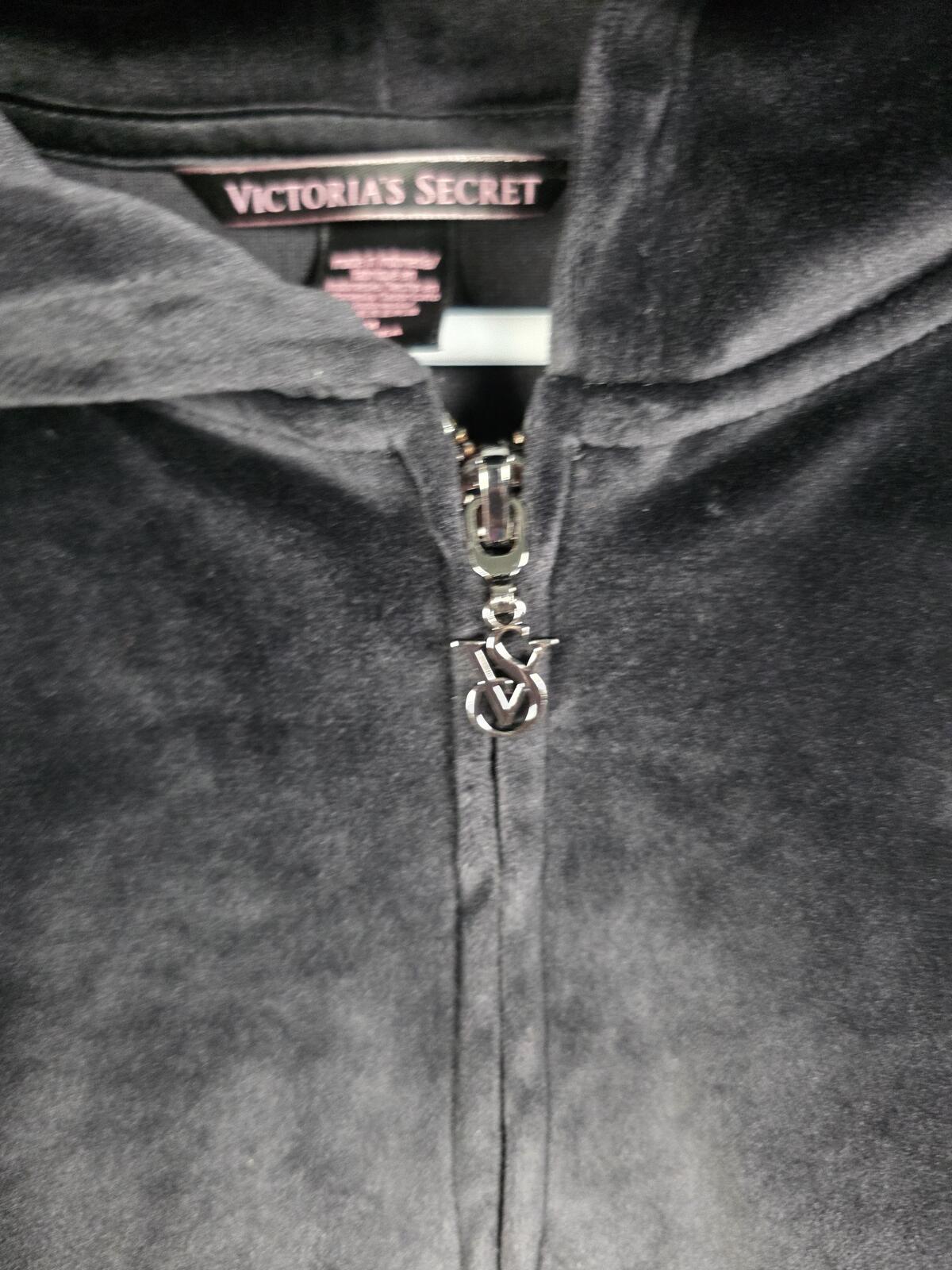 Victorias Secret VELOUR Bling SET Hoodie Jacket Sweats Joggers Velour Rhinestone