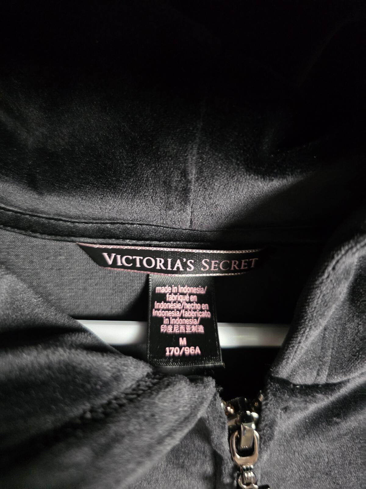 Victorias Secret VELOUR Bling SET Hoodie Jacket Sweats Joggers Velour Rhinestone