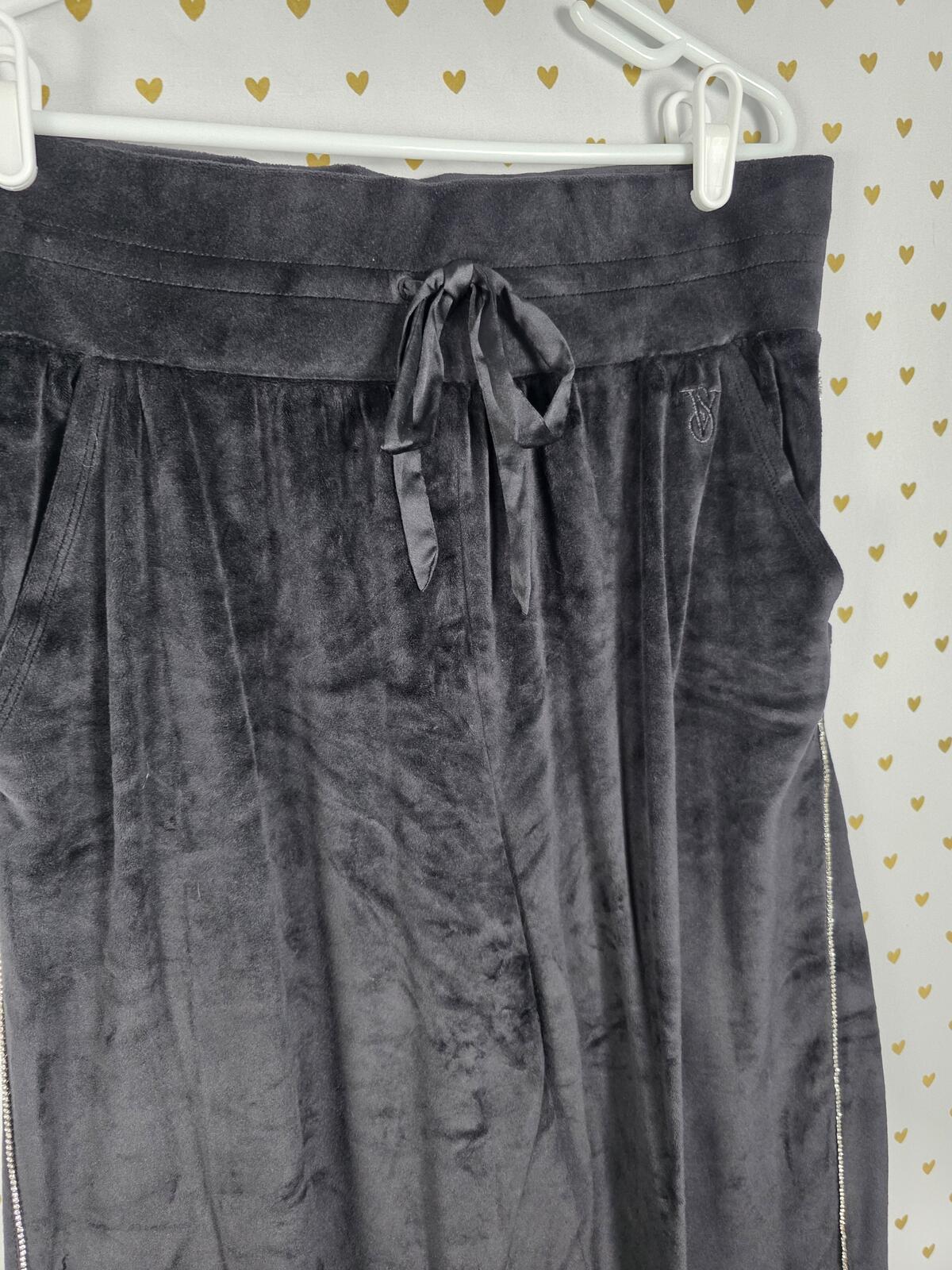 Victorias Secret VELOUR Bling SET Hoodie Jacket Sweats Joggers Velour Rhinestone