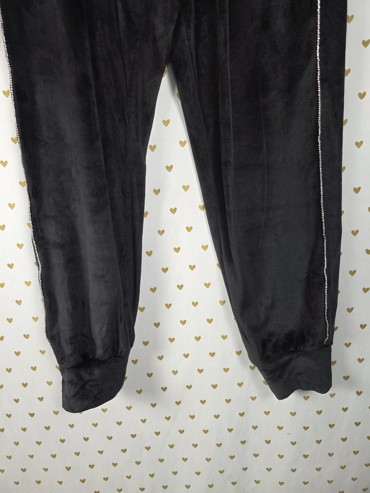 Victorias Secret VELOUR Bling SET Hoodie Jacket Sweats Joggers Velour Rhinestone