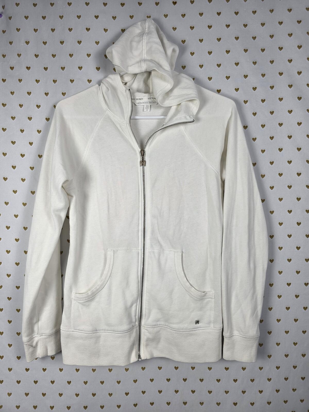 Victorias Secret BLING Sequined Pink WINGS Full Zip Hoodie Jacket SMALL
