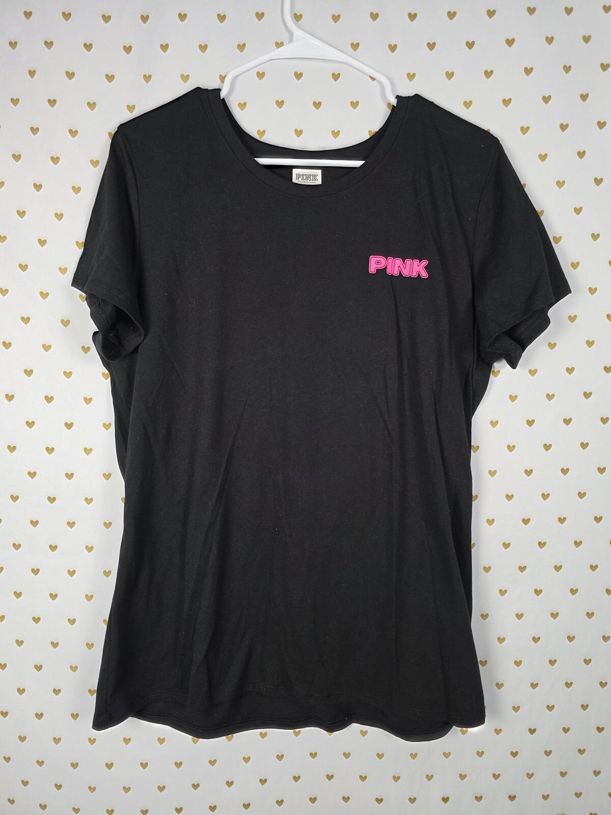 Victorias Secret PINK Collectors BLING Rhinestone Tee Shirt Logo XL