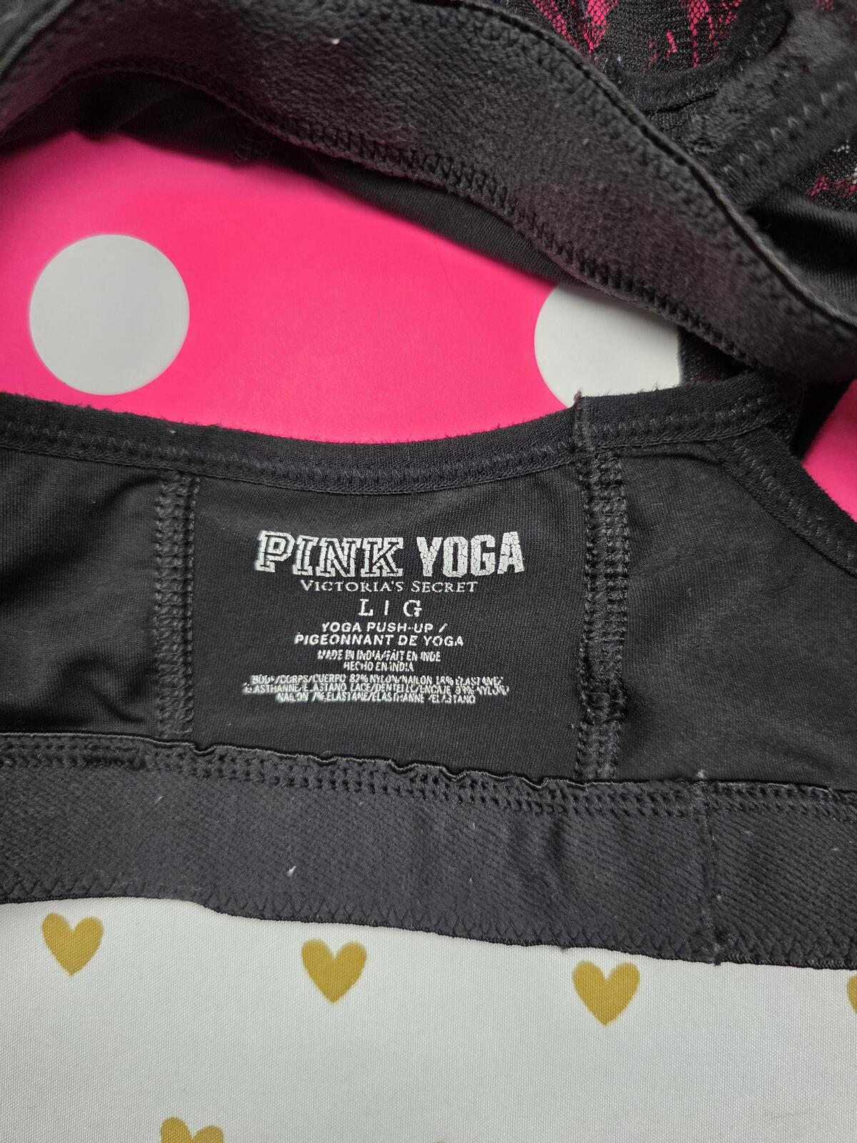 Victorias Secret Pink Yoga Push Up Racerback Large Sports Bra Tank Top