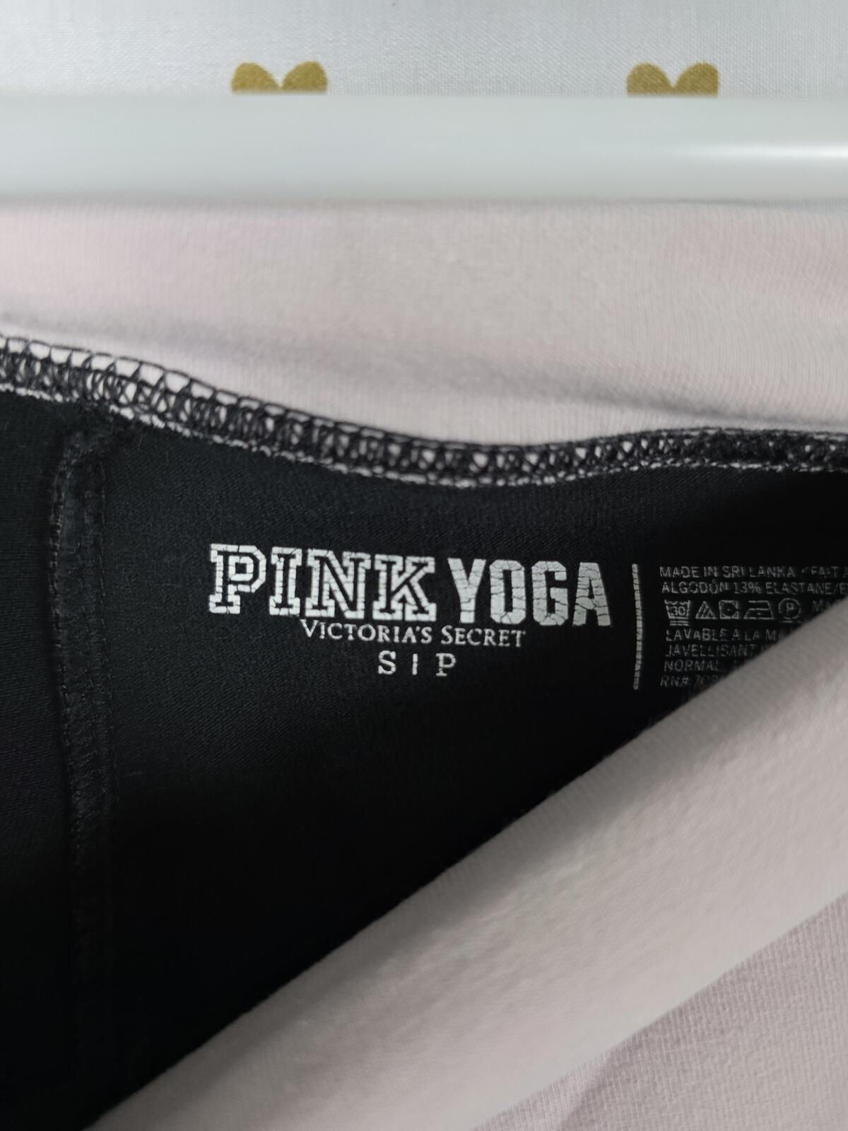Victorias Secret PINK Glitter Logo Foldover small Yoga Pants Small Skinny
