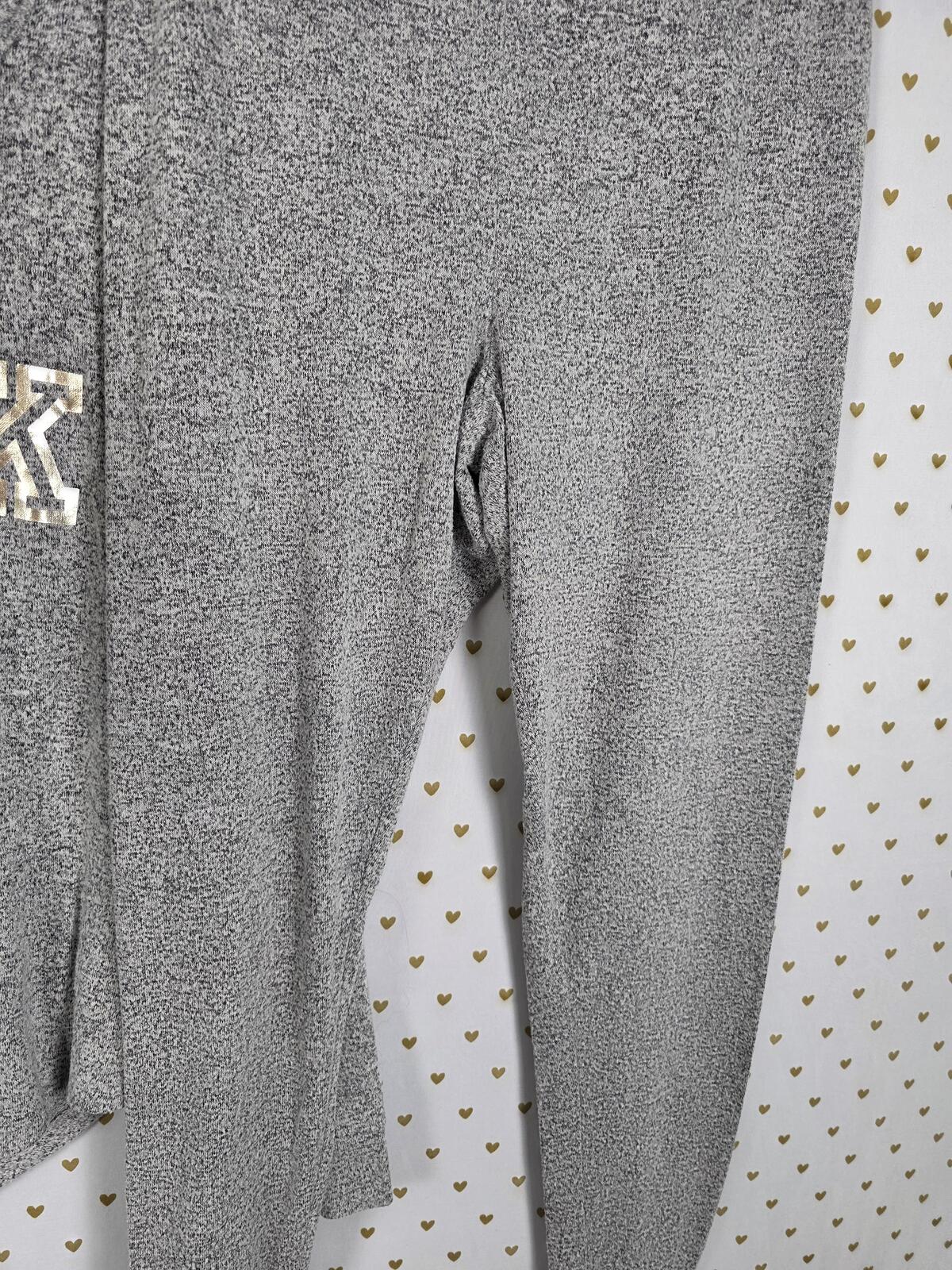 Victorias Secret PINK lounge Set Grey comfy shirt pants LARGE Logo outfit