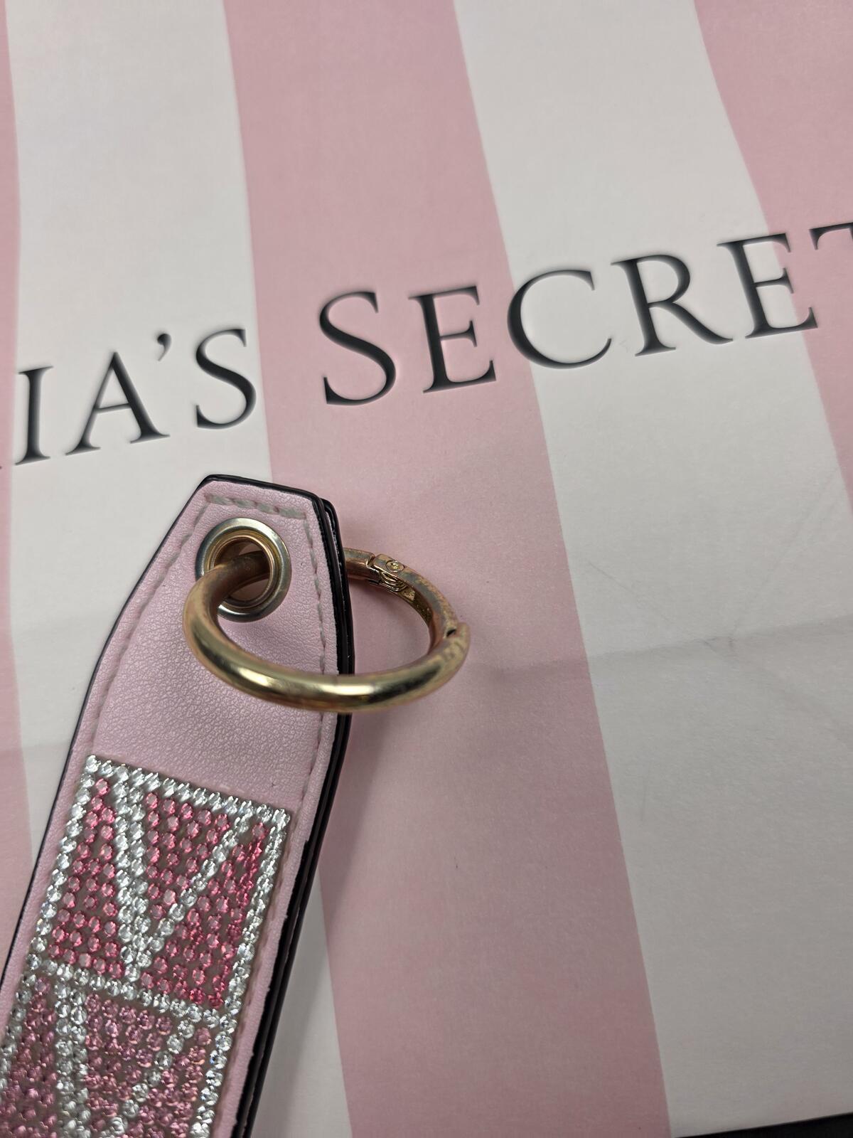 Victoria Secret BLING wristlet strap keychain LOGO Rhinestone