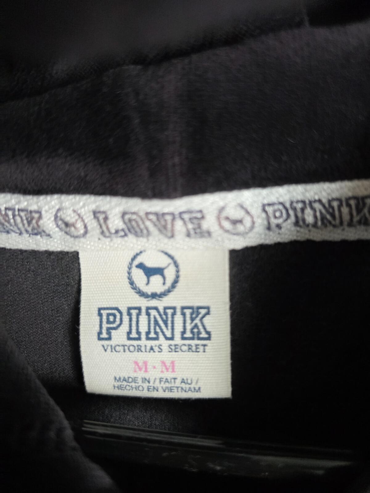 Victoria's Secret PINK Velour Tracksuit Set Hoodie Pants Rose Gold LOVE Y2K M