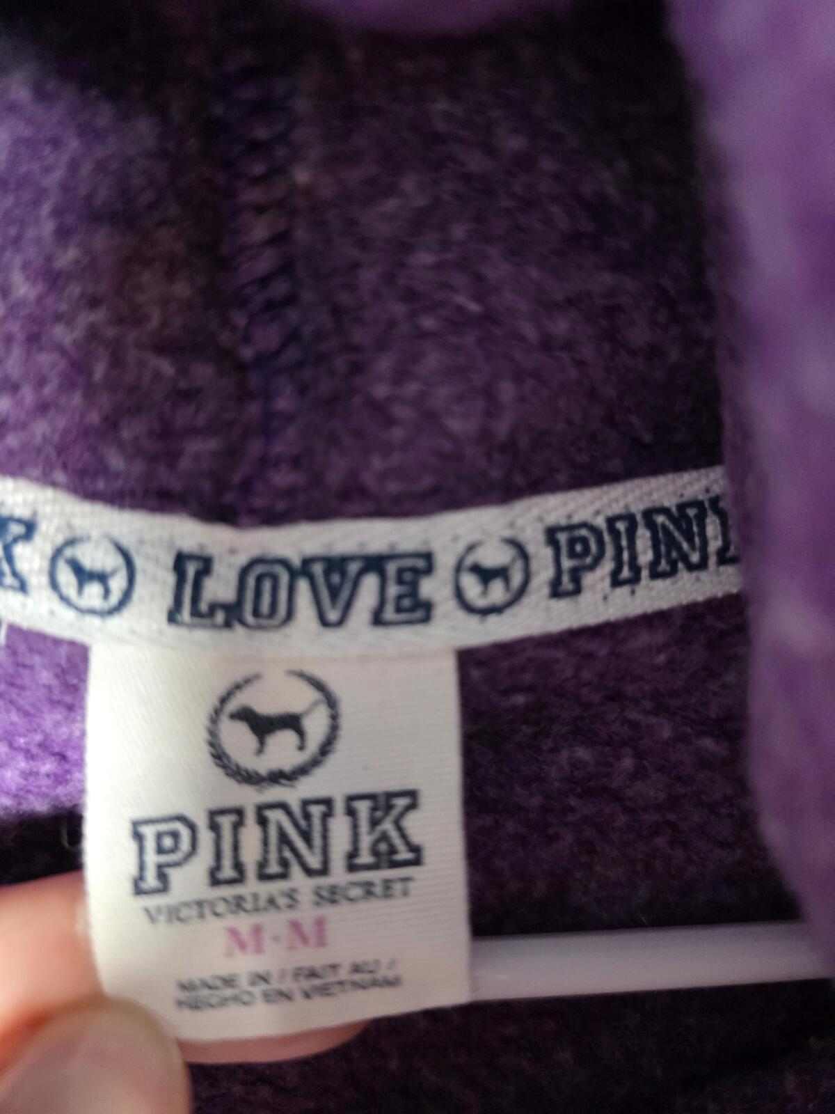 Victoria's Secret PINK 86 Leopard Sequin Hoodie Sweatpants Set Purple Y2K MEDIUM