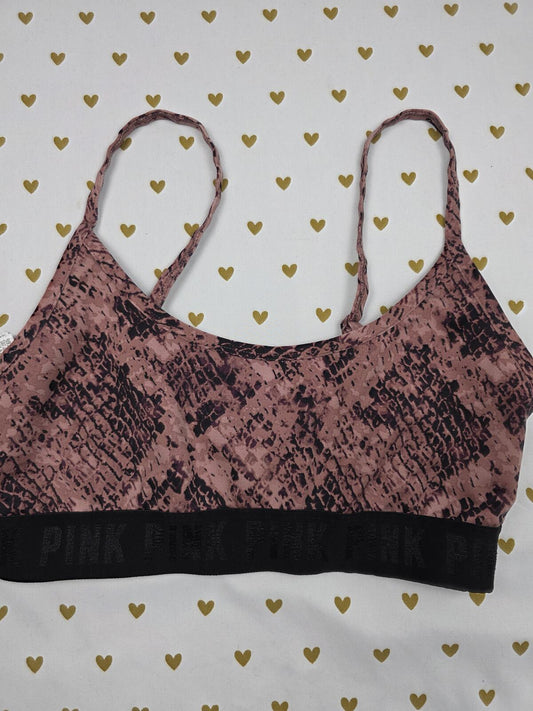 Victorias Secret Pink Snake Print animal Pattern Ultimate Bralette Bra Top Tank