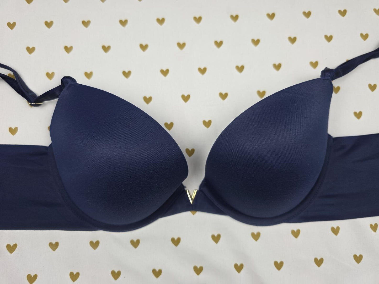 Victorias Secret 36B dark blue stretchy push up bra