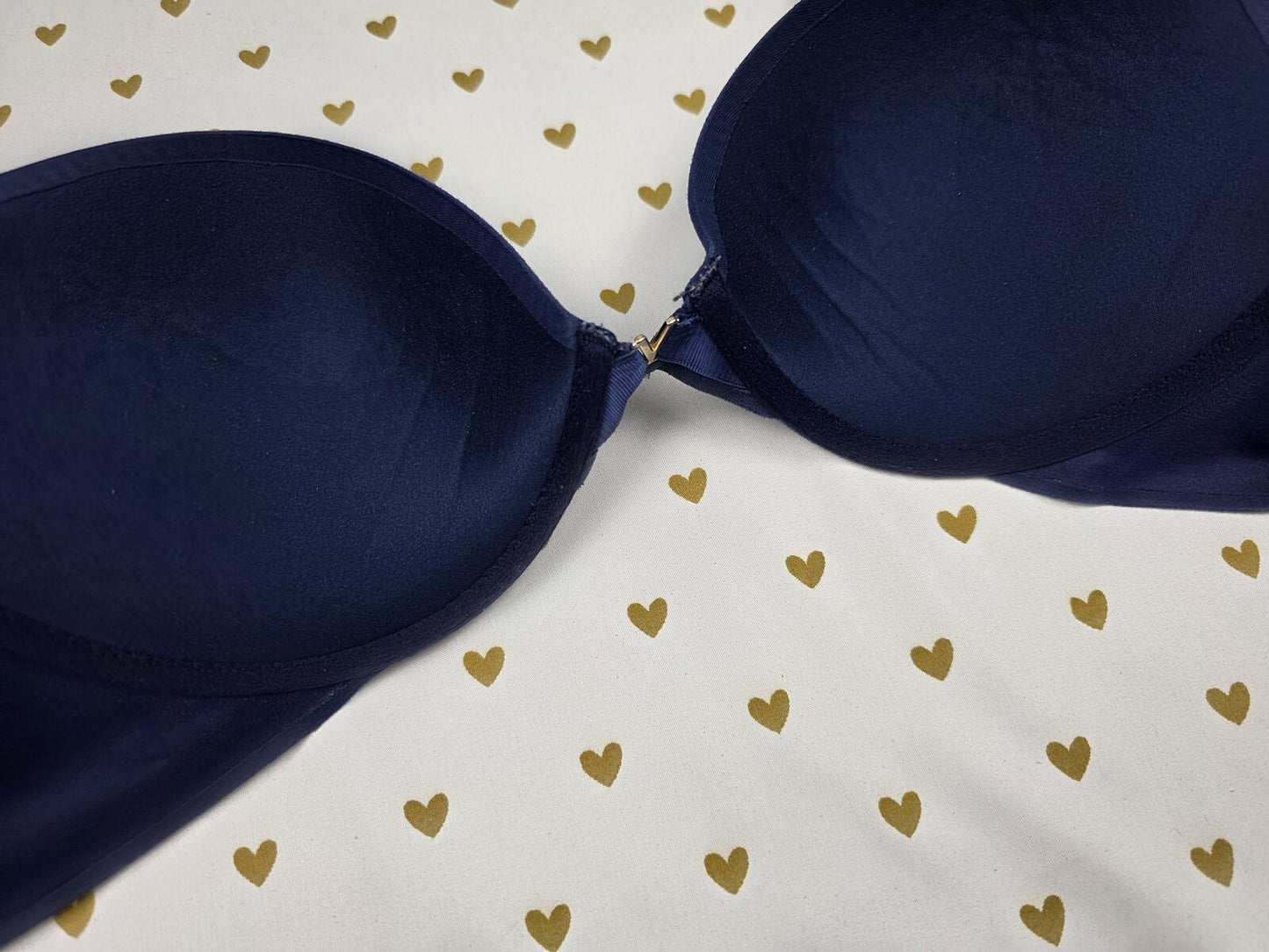 Victorias Secret 36B dark blue stretchy push up bra