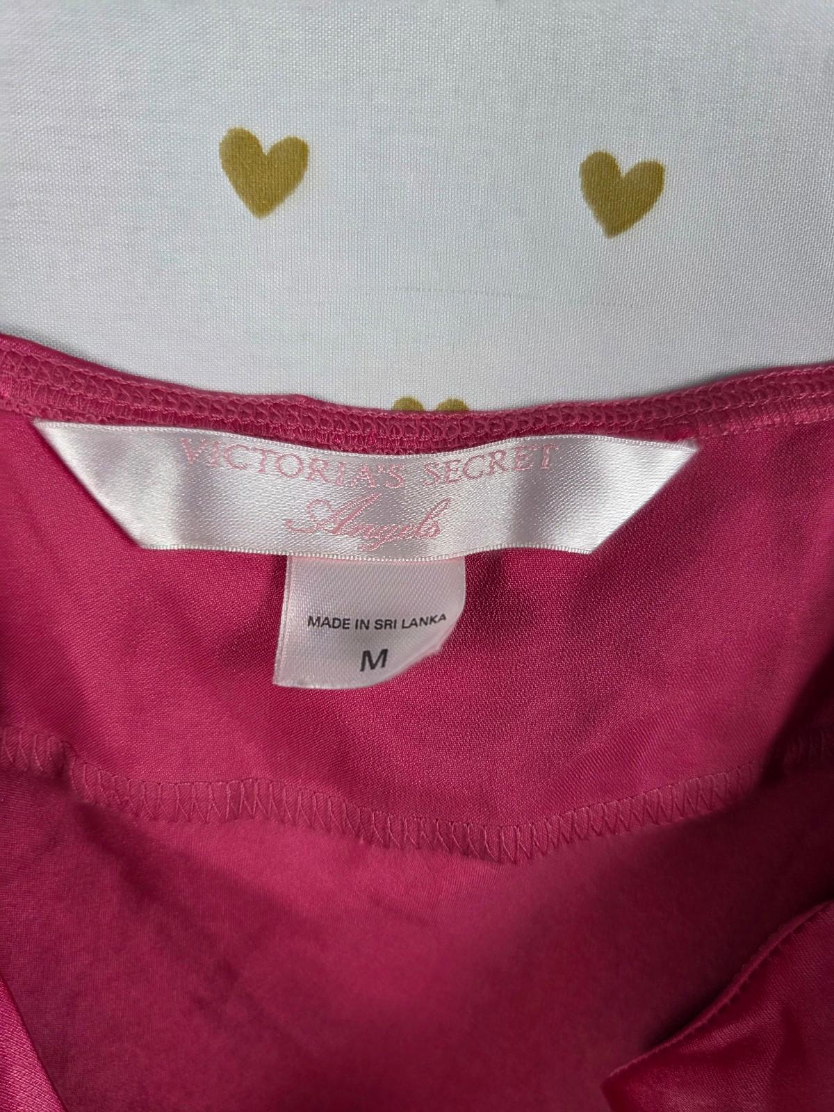 Victorias Secret ANGELS bow front pink medium slip sleep dress lingerie