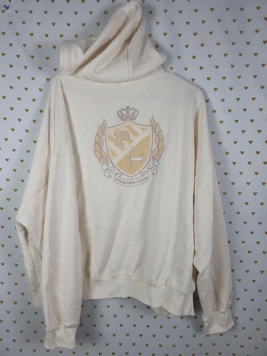 Victorias secret Pink new NWT Embroidered logo hoodie full zip jacket xl