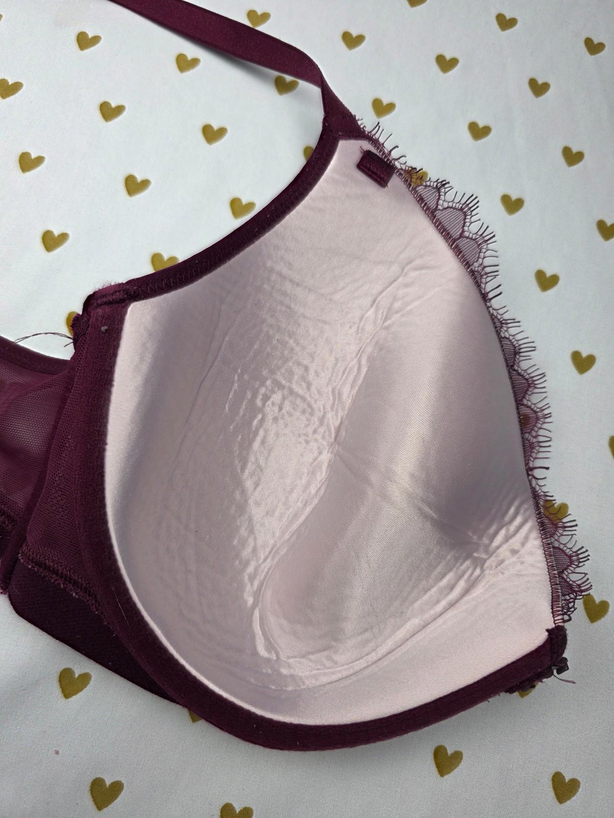 Victorias Secret maroon racerback 36d very sexy plunge bra