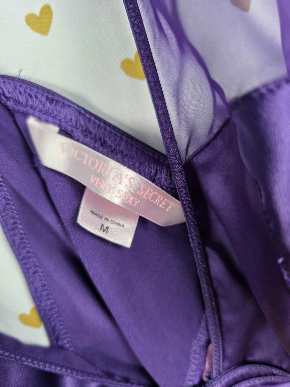 Victorias secret very sexy long satin purple nightie nightgown dress medium