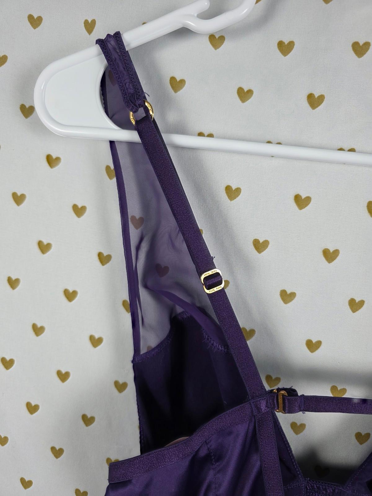 Victorias secret very sexy long satin purple nightie nightgown dress medium