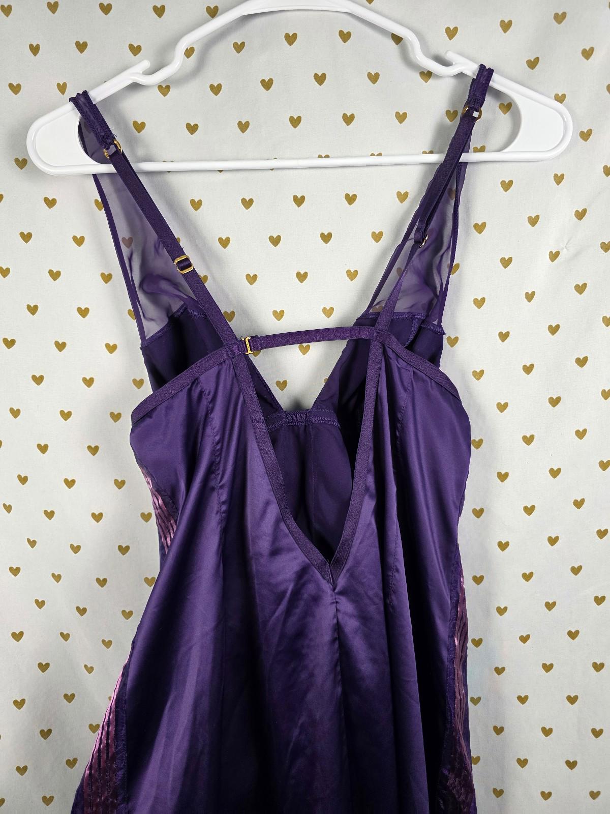Victorias secret very sexy long satin purple nightie nightgown dress medium