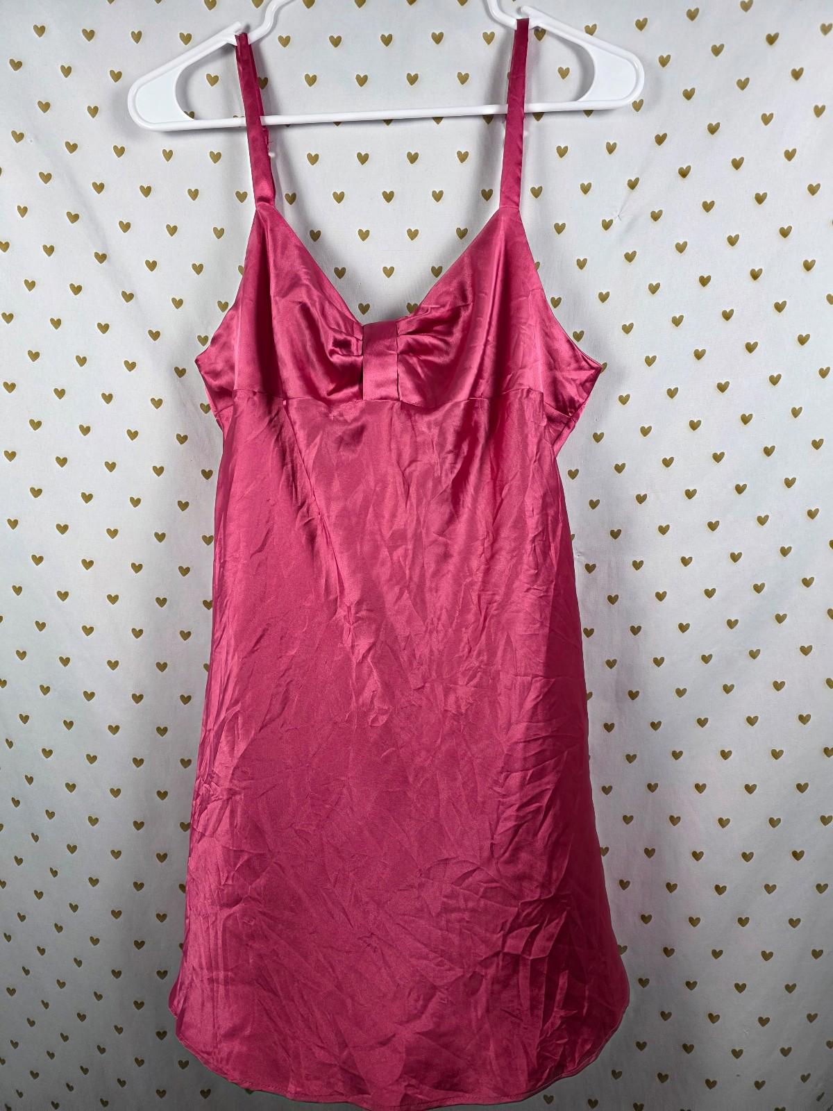 Victorias Secret ANGELS bow front pink medium slip sleep dress lingerie