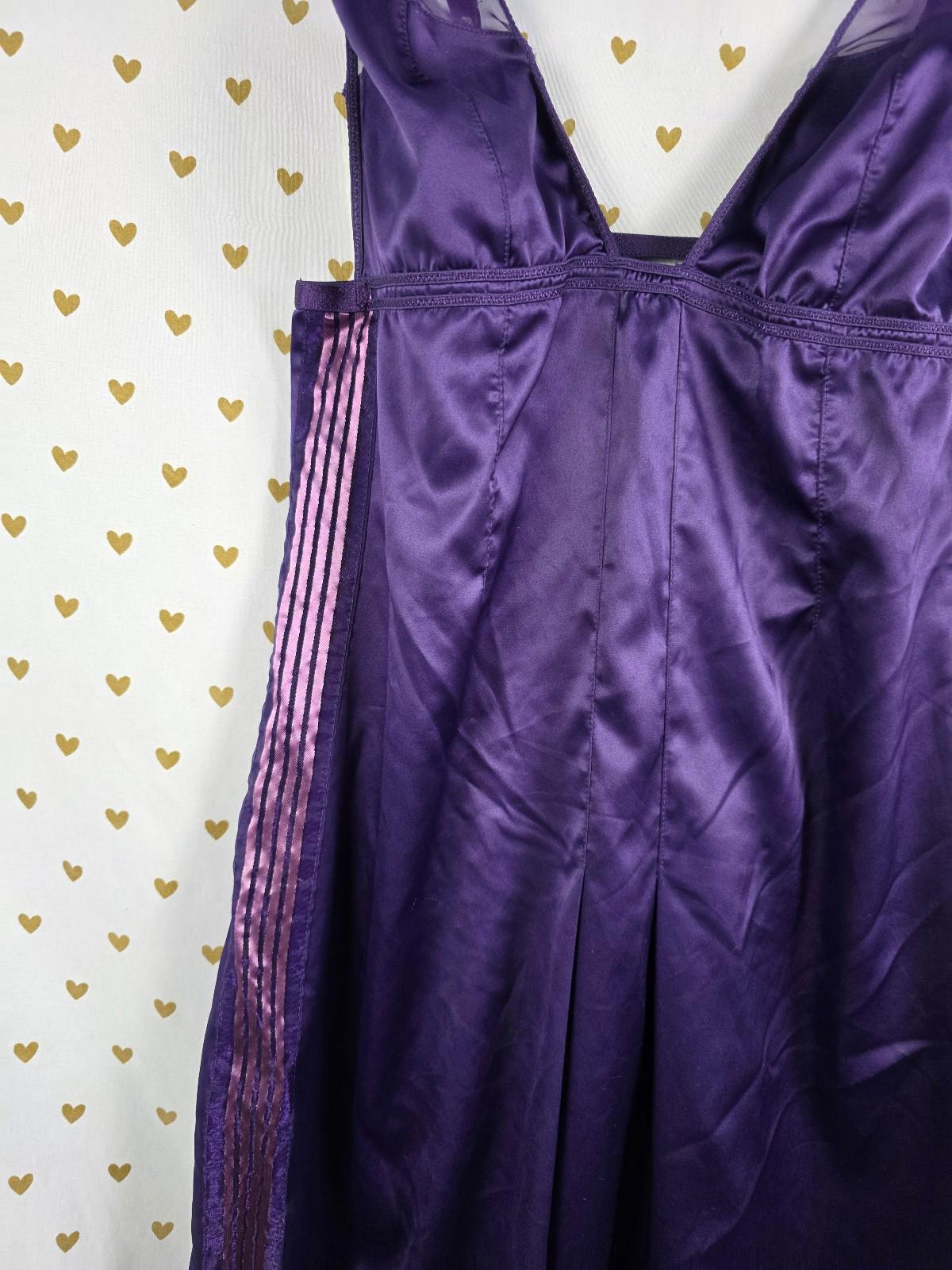 Victorias secret very sexy long satin purple nightie nightgown dress medium