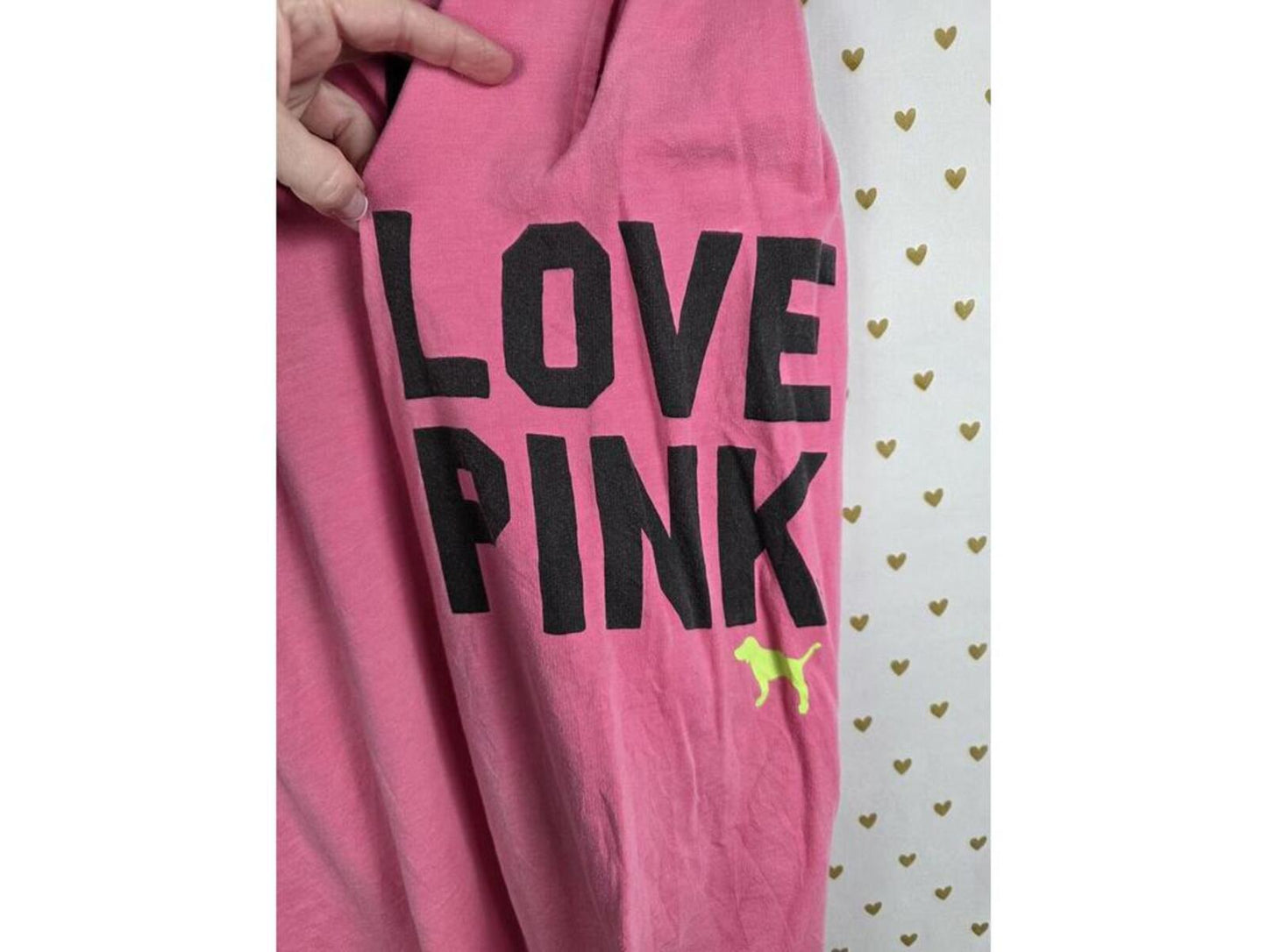 Victorias Secret PINK LOVE Vintage Y2K Capri Joggers Sweats Sweatpants SMALL