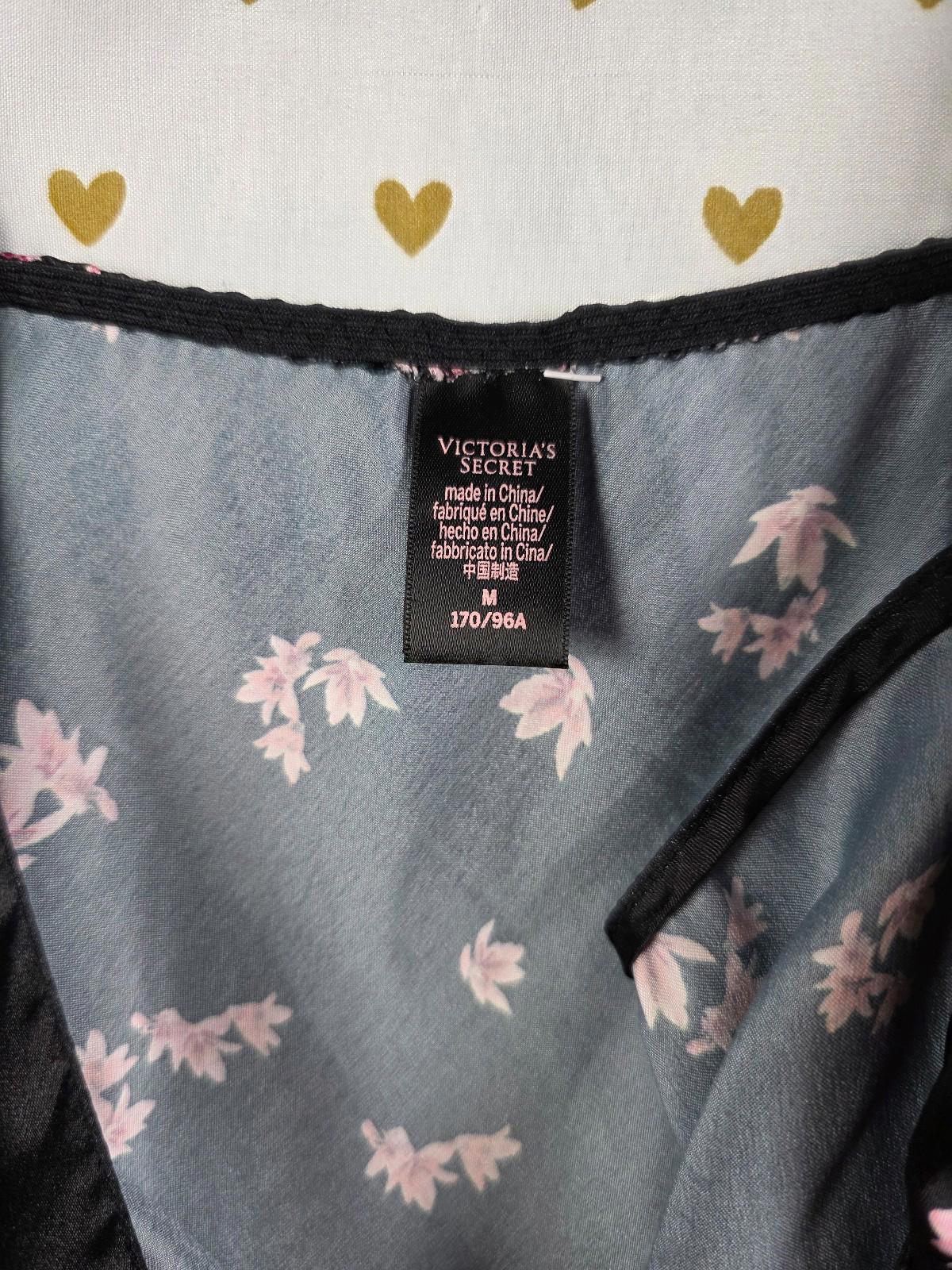 Victorias Secret satin floral medium flowy sleep dress chemise nightie