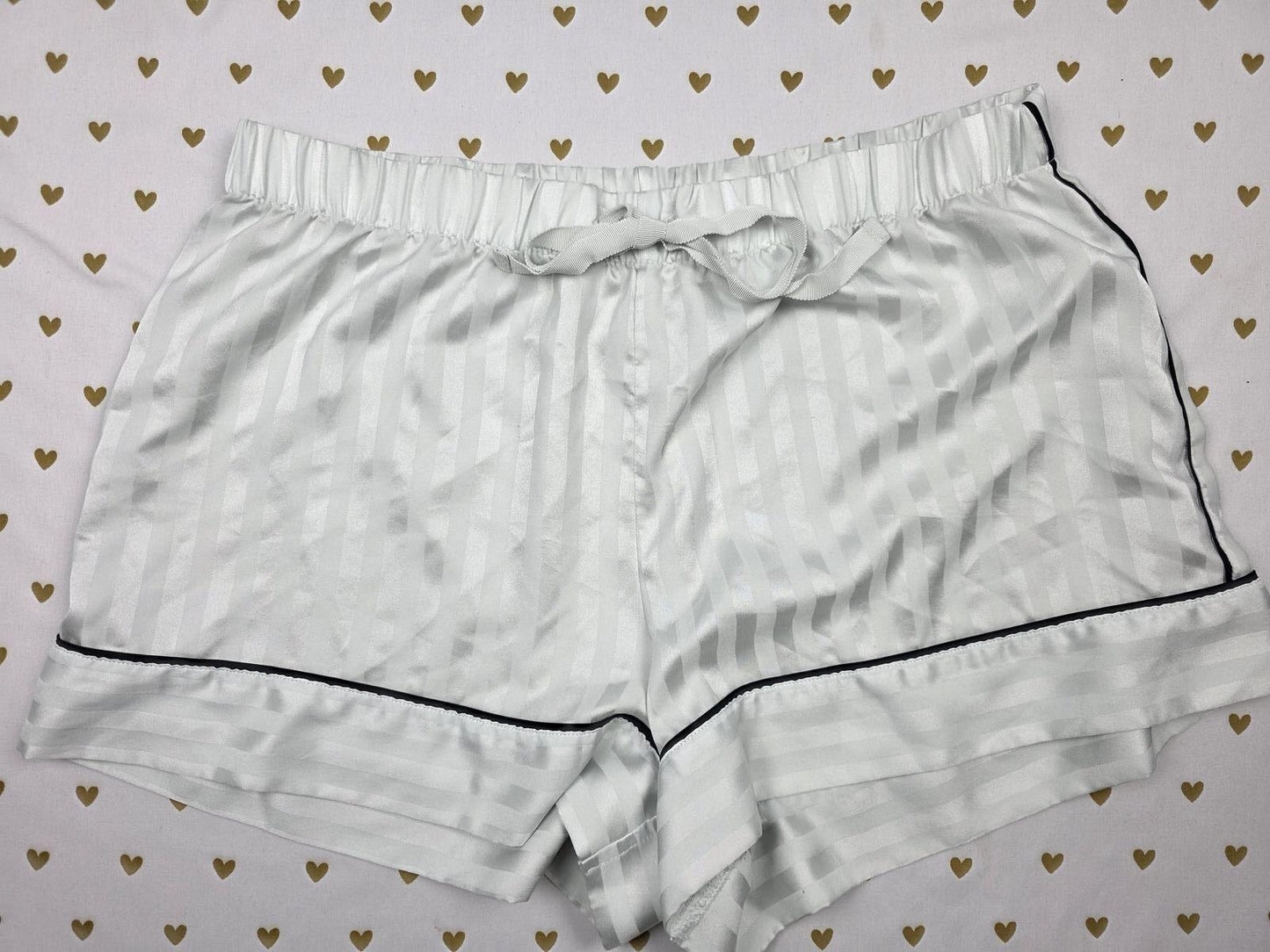 Victorias Secret Striped Satin Small Sleep Shorts Boxers Pajama Bottoms